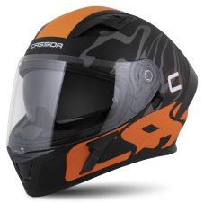 Moto přilba CASSIDA Orbit Multivers (černá/oranžová/šedá) matná